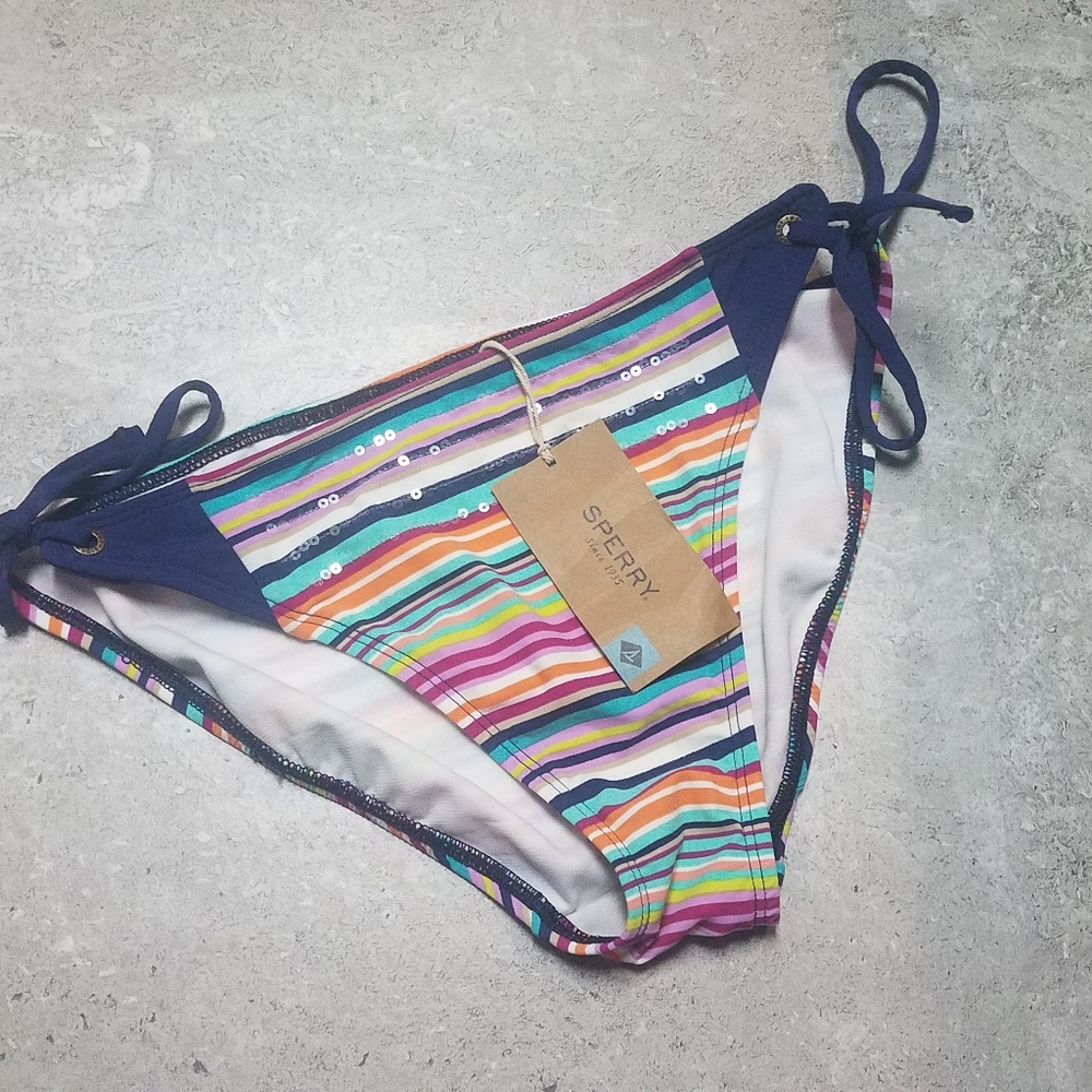 NWT Sperry striped bikini bottoms